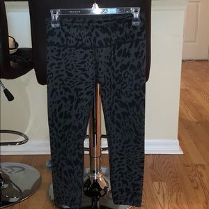 Lululemon animal print mid rise cropped leggings.